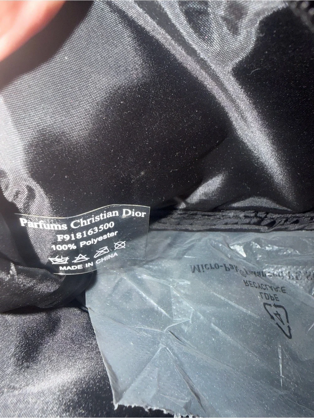 Dior Satin Bow Cosmetic Bag in Black NWOT